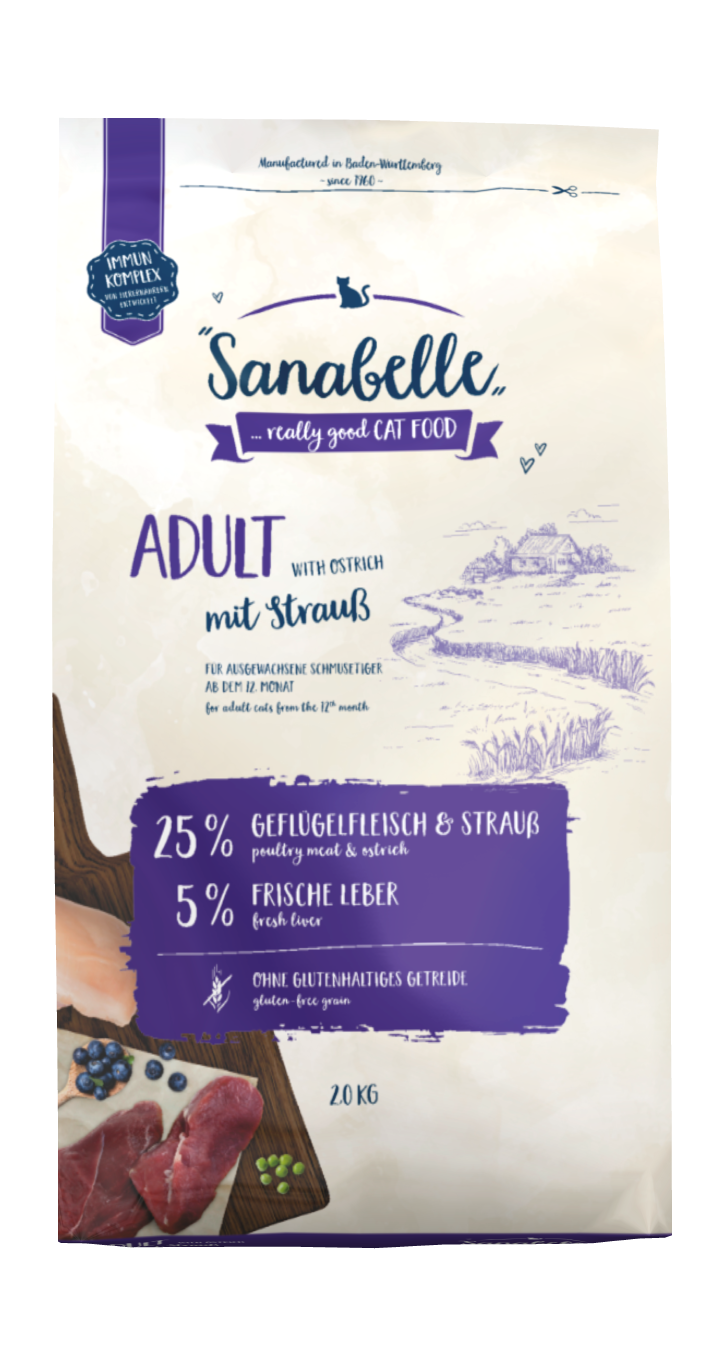 Sanabelle Katzen-Trockenfutter Adult mit Strauß